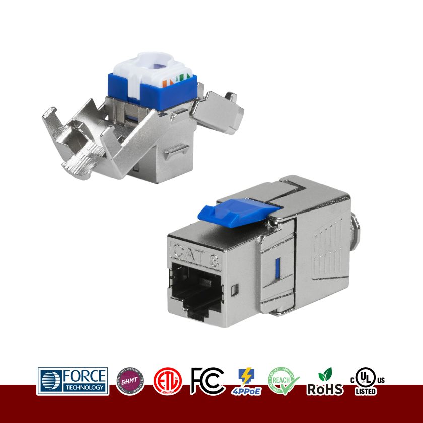 Conector Keystone STP Cat6A con obturador